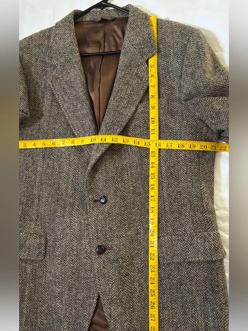 Vintage KUPP Kuppenheimer Harris Tweed Men’s Blazer 43R Wool Herringbone USA
